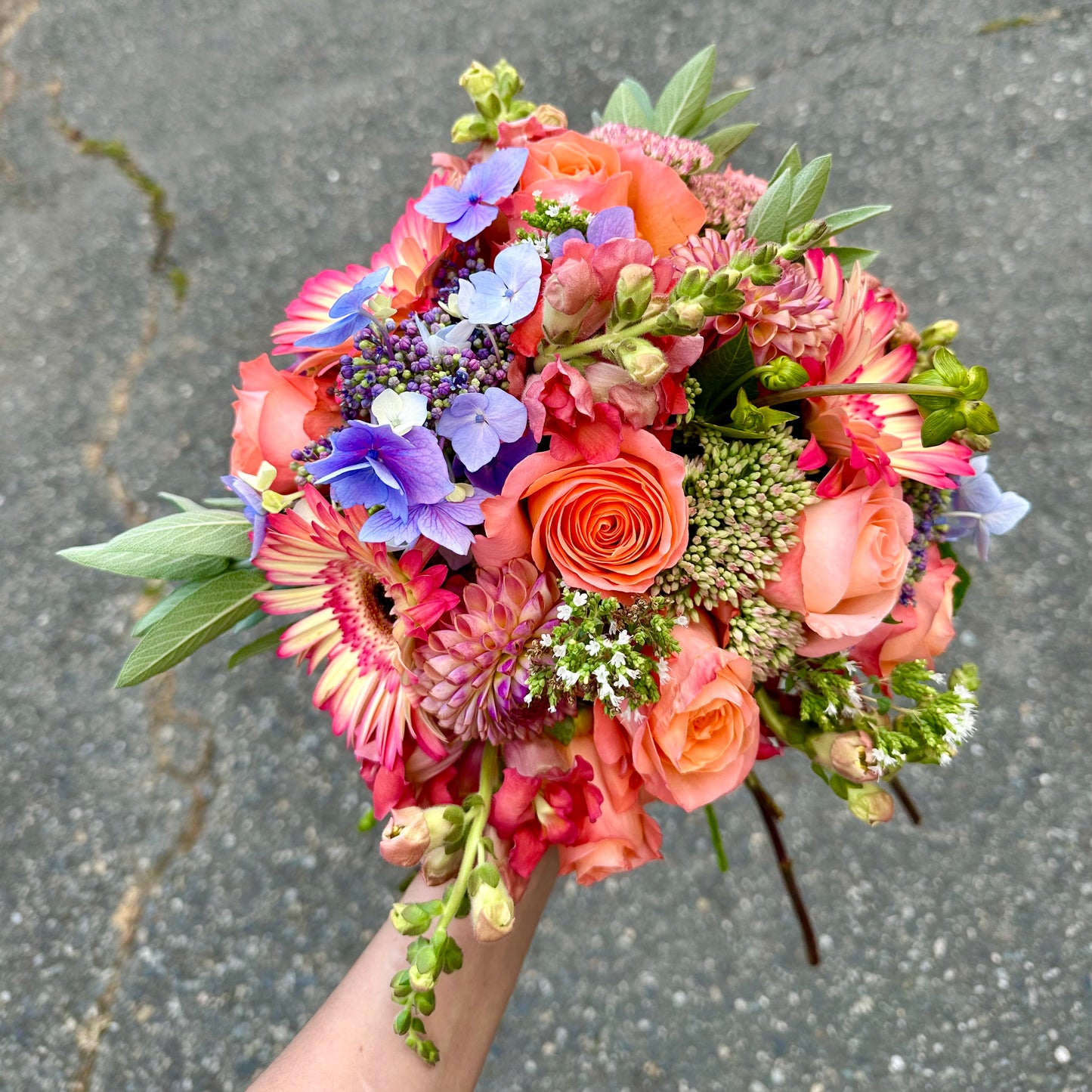 Rounded Coral + Jade | Ceremony Bouquet